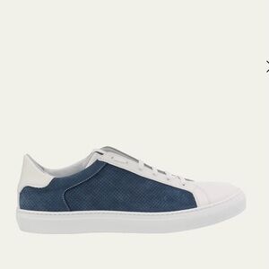 Classic White and Navy Men's Sneakers